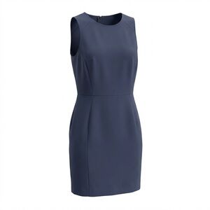 LOFT Navy Sleeveless Sheath Dress Size 10 Minimalist Office Workwear Business